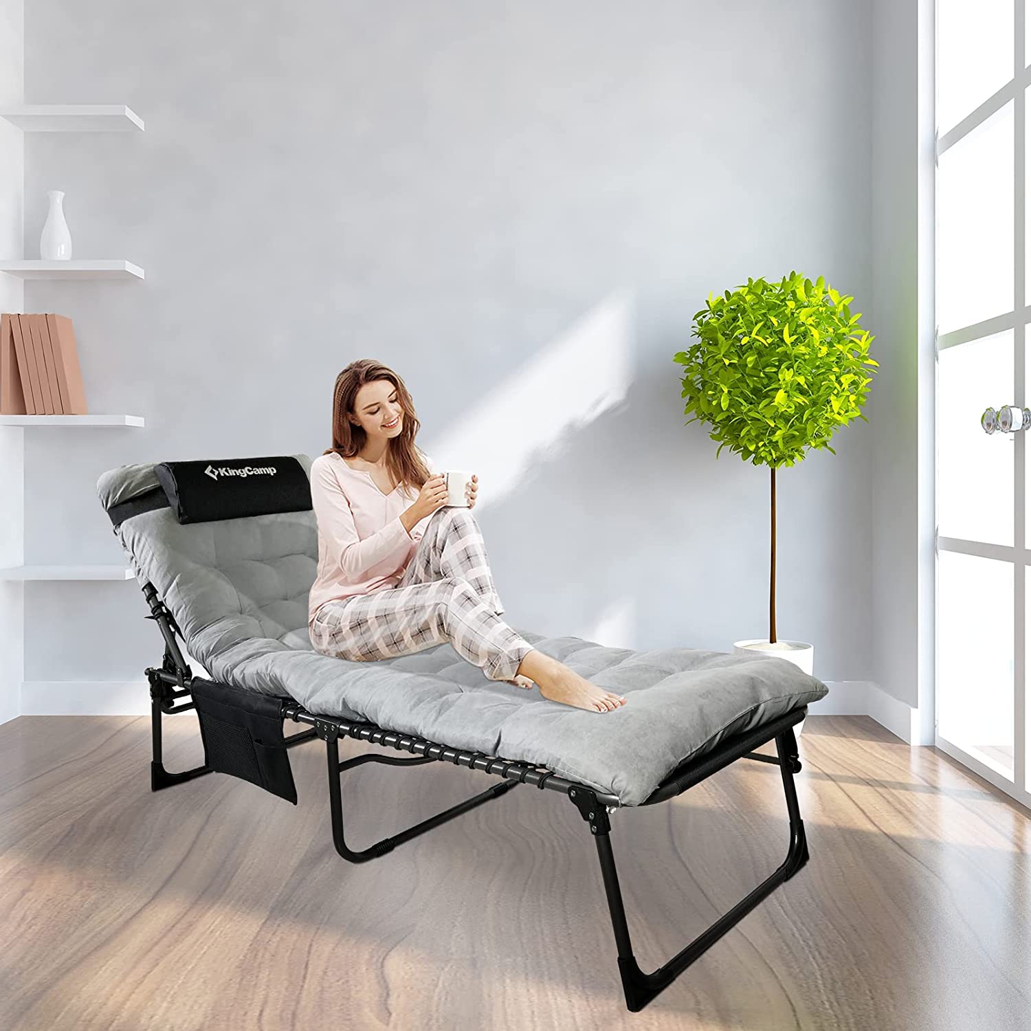 kingcamp-folding-chaise-lounge-chairs-with-mat image 4