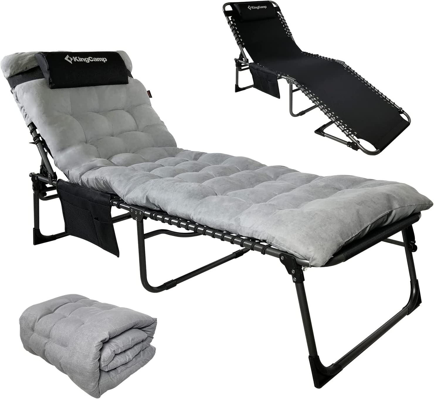 kingcamp-folding-chaise-lounge-chairs-with-mat image 1