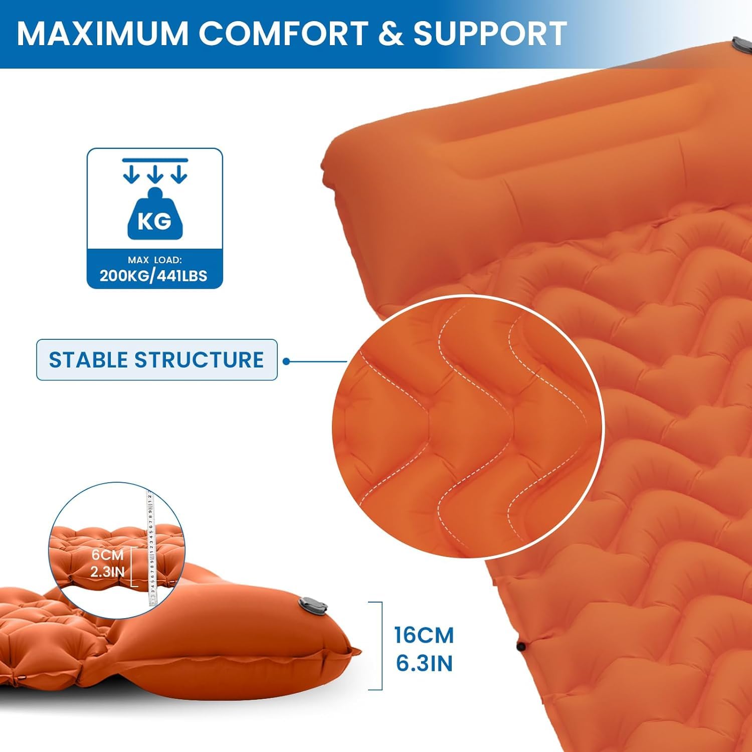 kingcamp-ultralight-self-inflating-sleeping-pad-with-built-in-foot-pump-and-pill image 8