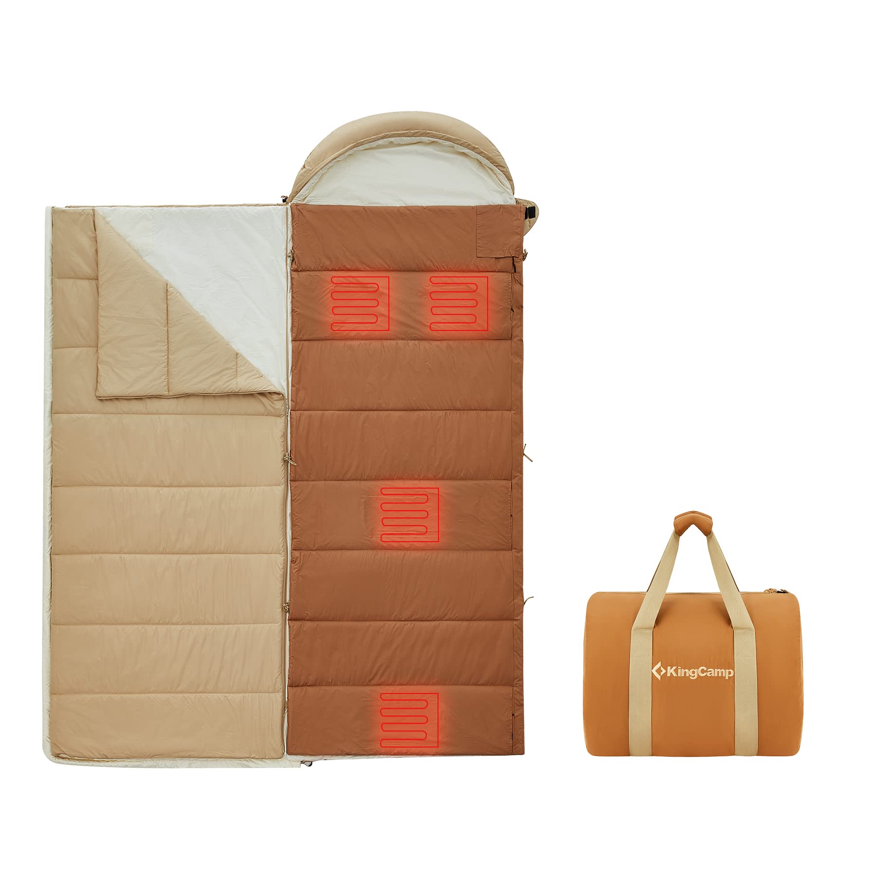 kingcamp-heated-sleeping-bag-with-3-temperature-settings-graphene-heating-3-in-1 image 1