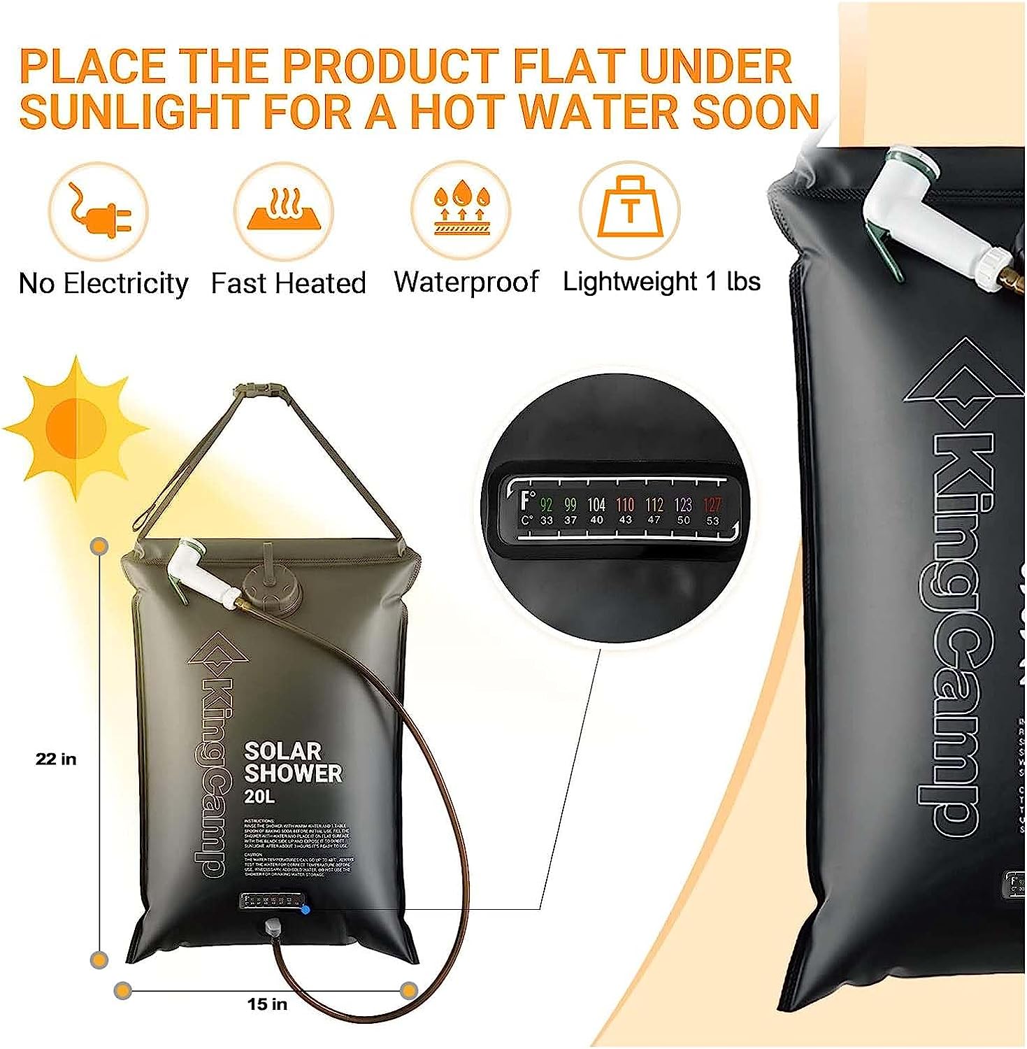 kingcamp-double-room-shower-tent-with-solar-shower-set image 7