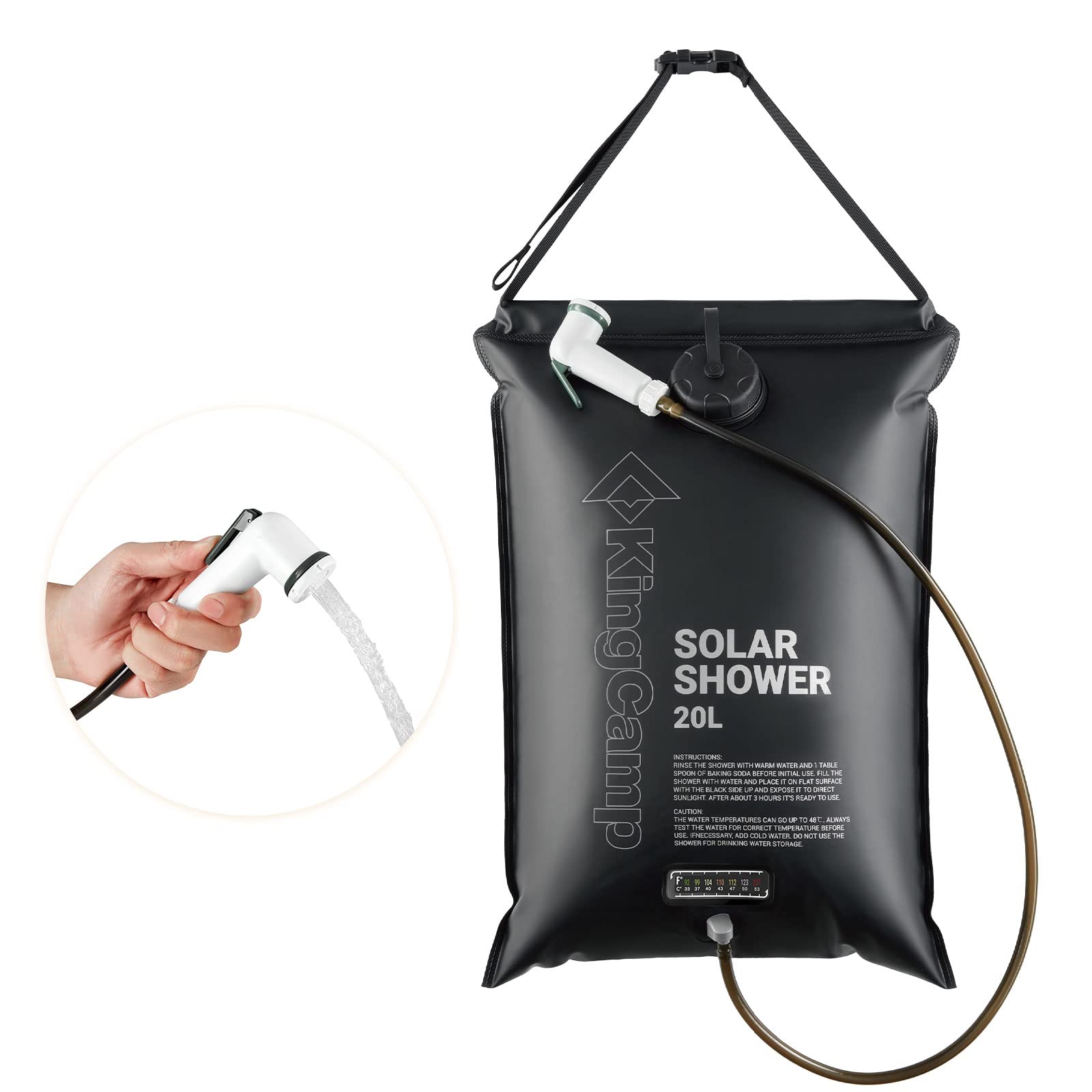 kingcamp-solar-shower-adjustable-hanging-outdoor-shower-20l image 1
