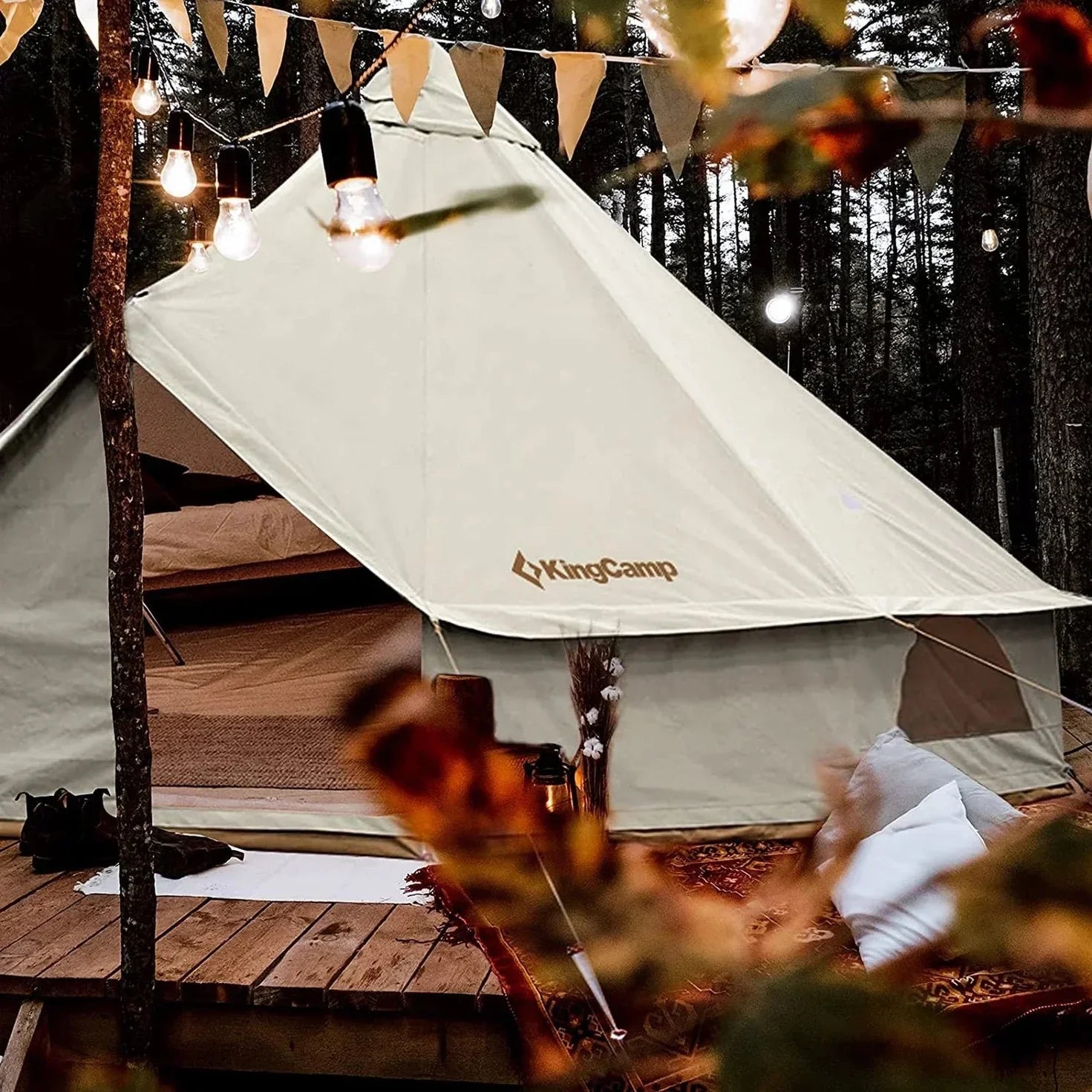 kingcamp-khan-4-season-canvas-bell-tent-with-stove-bundle-kt2010-8-person-glampi image 1