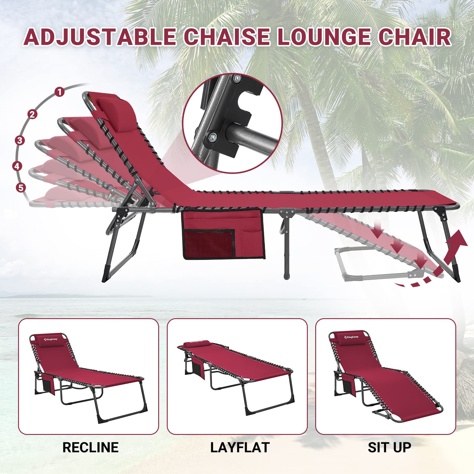 kingcamp-berlin-classic-adjustable-cot-lounge-chair image 4