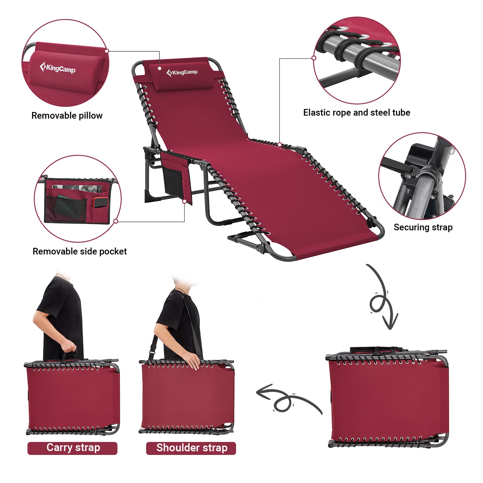 kingcamp-berlin-classic-adjustable-cot-lounge-chair image 3