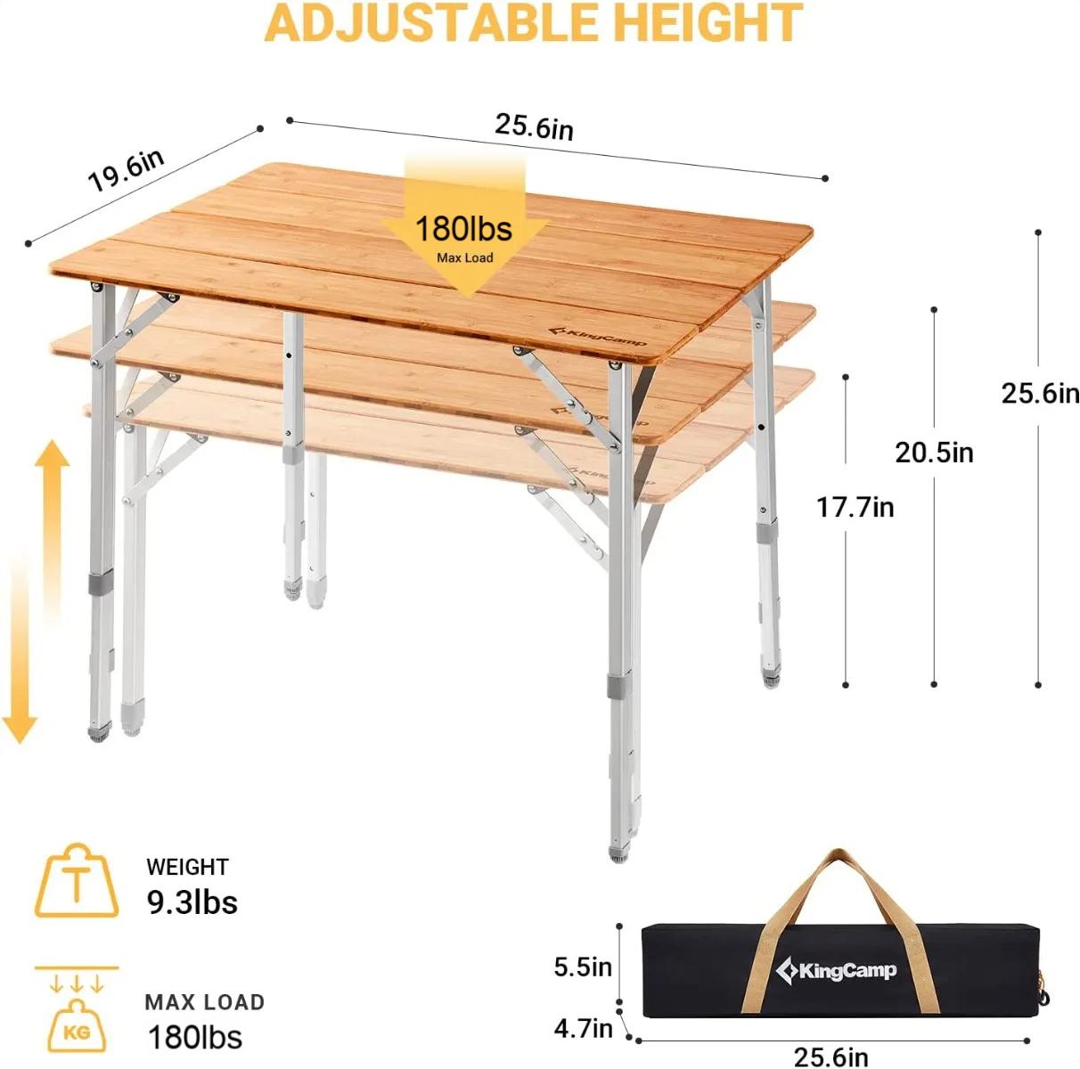 kingcamp-4-folds-portable-bamboo-table-25x19 image 8